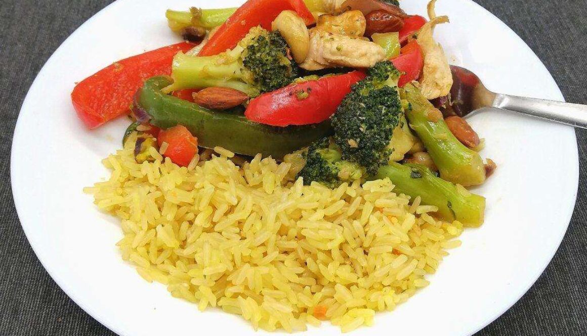 Broccoli, Chicken and Nut Stir Fry